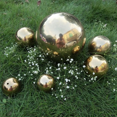 Stainless Steel Gold Hollow Sphere For Garden