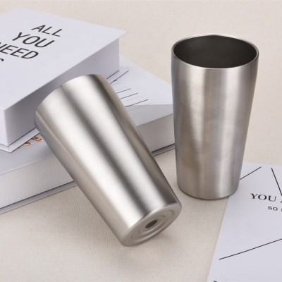 Stainless Steel Double Wall Vacuum Insulated Beer Tumbler Without Lid- 16oz Pub Pint Glass